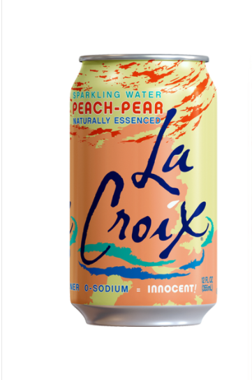LACRX Water Sparkling Peach Pear 12oz UN