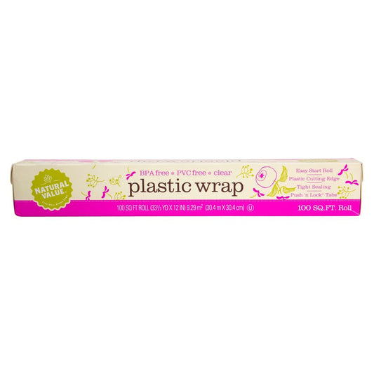 Natural Value Clear Plastic Wrap 100 ft
