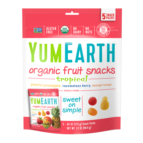 Yum Earth Snack Fruit Tropical GF OG 3.1oz