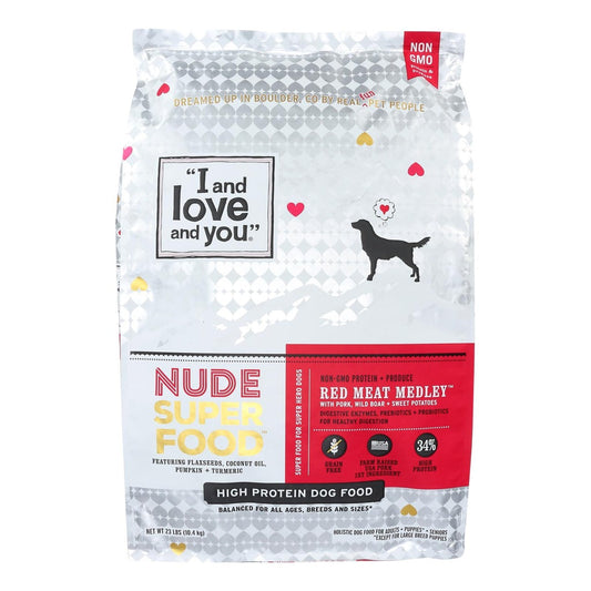 ILOVEU Dog Food Meat Red Kibble Nud 23lb