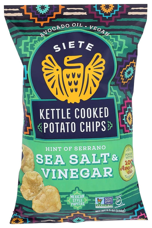 Siete Sea Salt and Vinegar Kettle Cooked Potato Chips 5.5oz