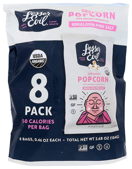 Lesser Evil Buddha Bowl Organic Pop Corn Himalayan Pink Salt 8c