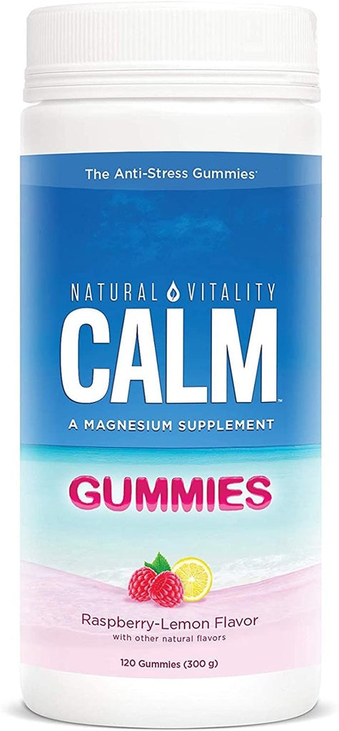 Natural Vitality Calm Gummies, Raspberry Lemon 120c
