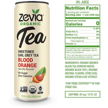 Zevia Organic Earl Grey Tea Blood Orange 12oz
